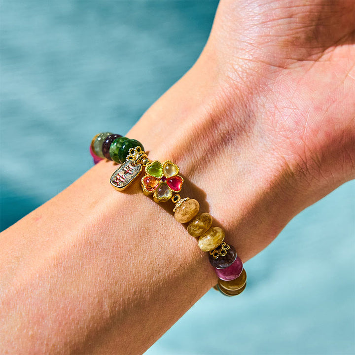 Buddha Stones Tourmaline Jade Safe And Well Love Bracelet - image 1