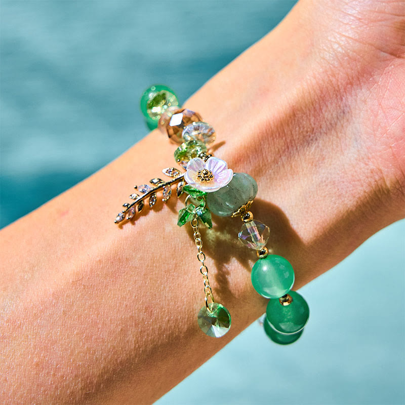 Buddha Stones Blue Crystal Amethyst Sun Stone Green Aventurine Healing Bracelet - image 30