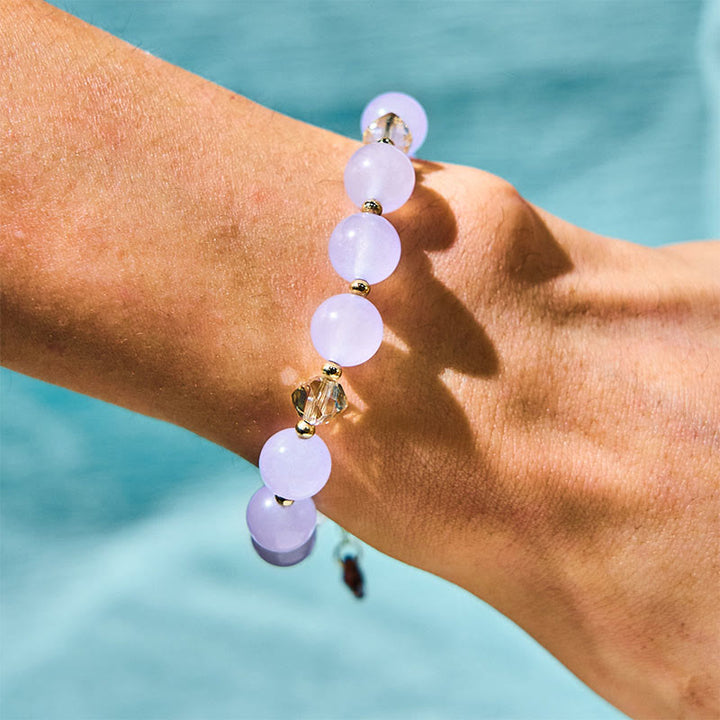 Buddha Stones Blue Crystal Amethyst Sun Stone Green Aventurine Healing Bracelet - image 21