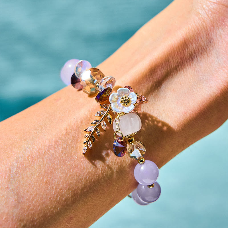 Buddha Stones Blue Crystal Amethyst Sun Stone Green Aventurine Healing Bracelet - image 20
