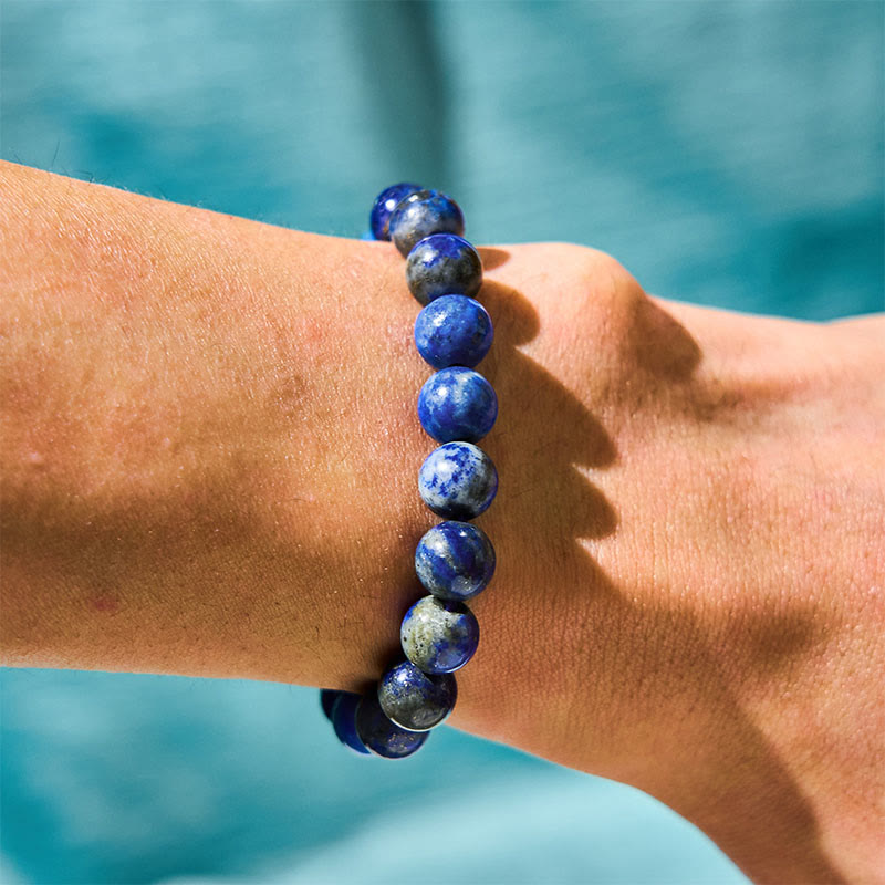 Buddha Stone Lazurite Lapis Lazuli Self Care Positive Bracelet - image 3