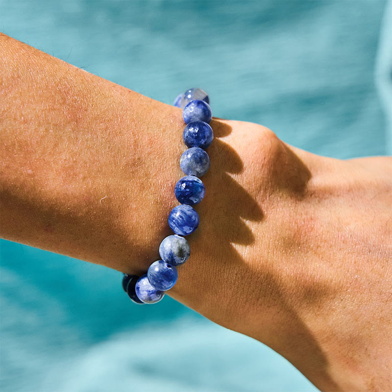 Buddha Stone Lazurite Lapis Lazuli Self Care Positive Bracelet - image 4