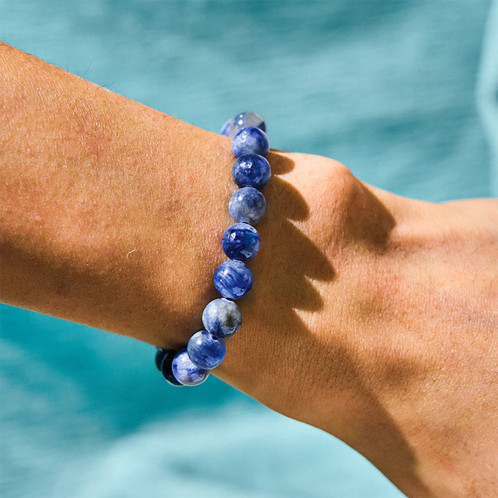 Buddha Stone Lazurite Lapis Lazuli Self Care Positive Bracelet - image 4