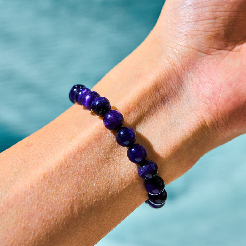 Buddha Stones Purple Tiger Eye Creativity Bracelet - image 1
