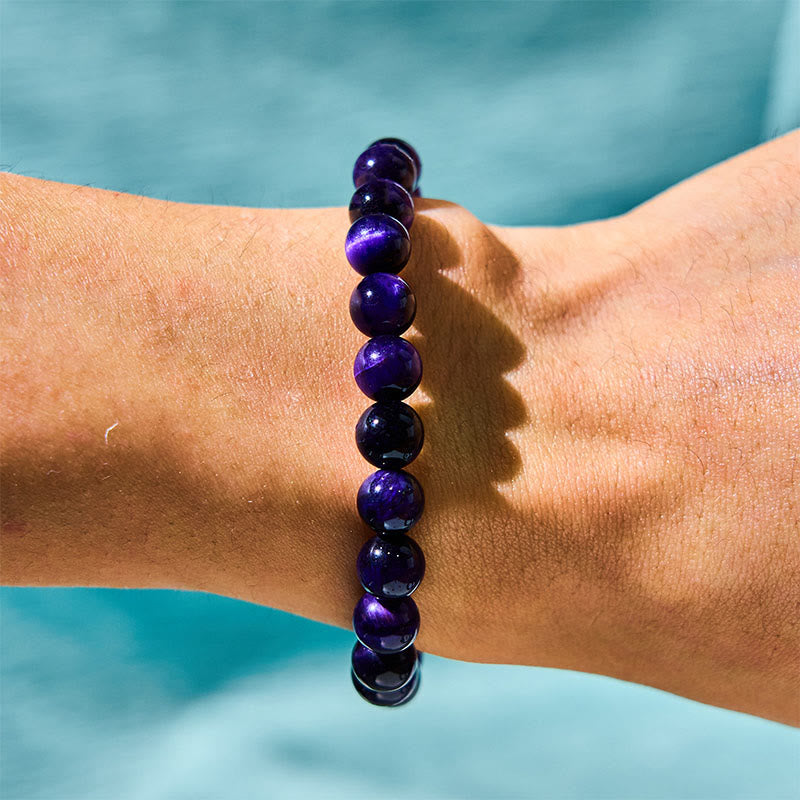 Buddha Stones Purple Tiger Eye Creativity Bracelet - image 2