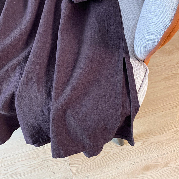 Buddha Stones Casual Women's Plain Frog-Button Stand Collar Design Long Sleeve Cotton Linen Shirt - image 9