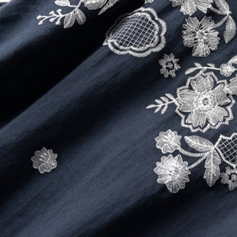 Buddha Stones Casual Embroidered Petals Women's Crew Neck Design Half Sleeve Cotton T-Shirt - image 9