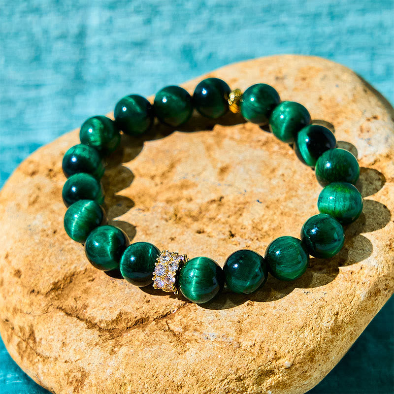 Buddha Stones Green Tiger Eye Positive Bracelet - Green Tiger Eye(Wrist Circumference: 14-16cm) - image 0