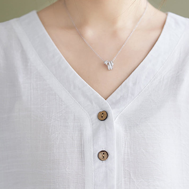 Buddha Stones Casual Plain Women's V-Neck Design Half Sleeve Viscose Shirt - image 6