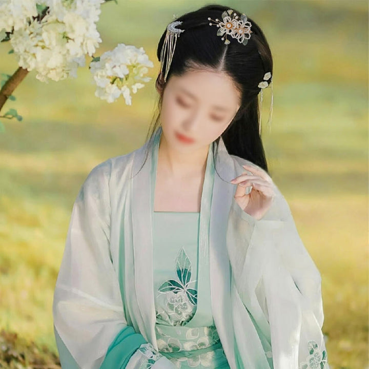 Buddha Stones Retro Style Flower Leaf Tassel Hair Clip - image 6