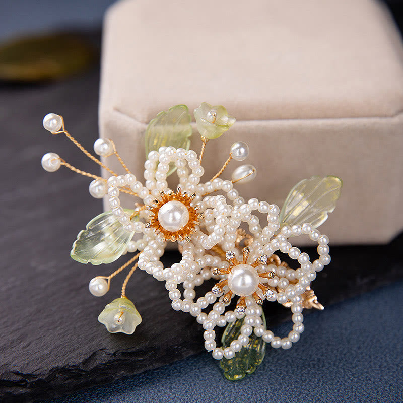 Buddha Stones Retro Style Flower Leaf Tassel Hair Clip - image 3
