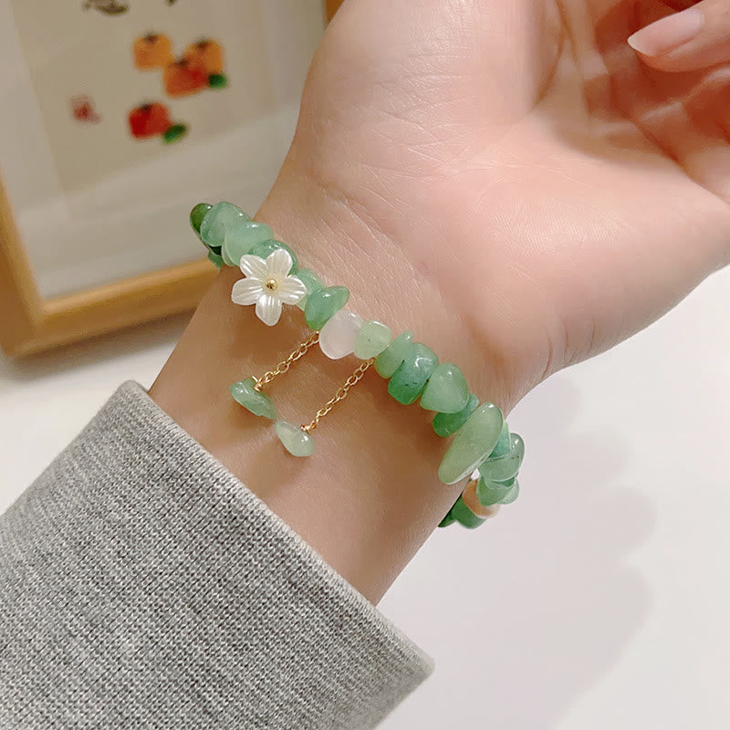 Buddha Stones Natural Strawberry Quartz Green Strawberry Quartz Super Seven Crystal Flower Healing Bracelet - image 9
