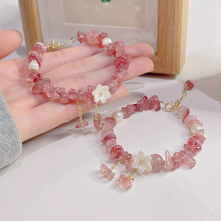 Buddha Stones Natural Strawberry Quartz Green Strawberry Quartz Super Seven Crystal Flower Healing Bracelet - image 26