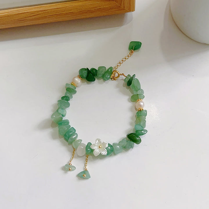 Buddha Stones Natural Strawberry Quartz Green Strawberry Quartz Super Seven Crystal Flower Healing Bracelet - image 11