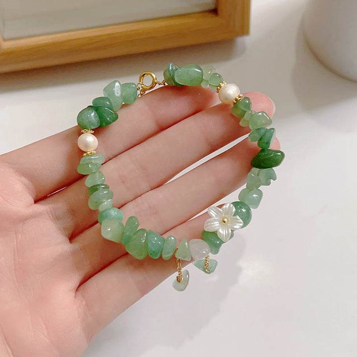 Buddha Stones Natural Strawberry Quartz Green Strawberry Quartz Super Seven Crystal Flower Healing Bracelet - image 10