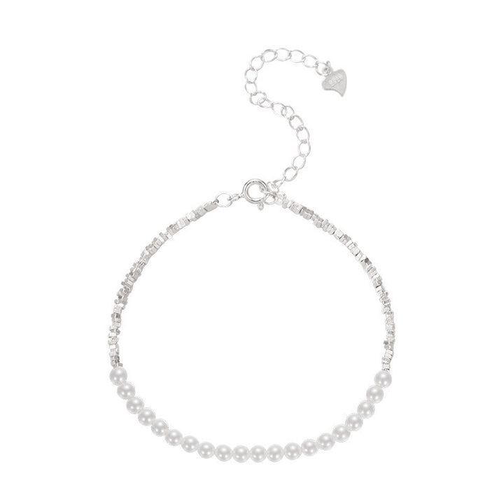 Buddha Stones 925 Sterling Silver Pearl Beads Protection Anklet - image 10