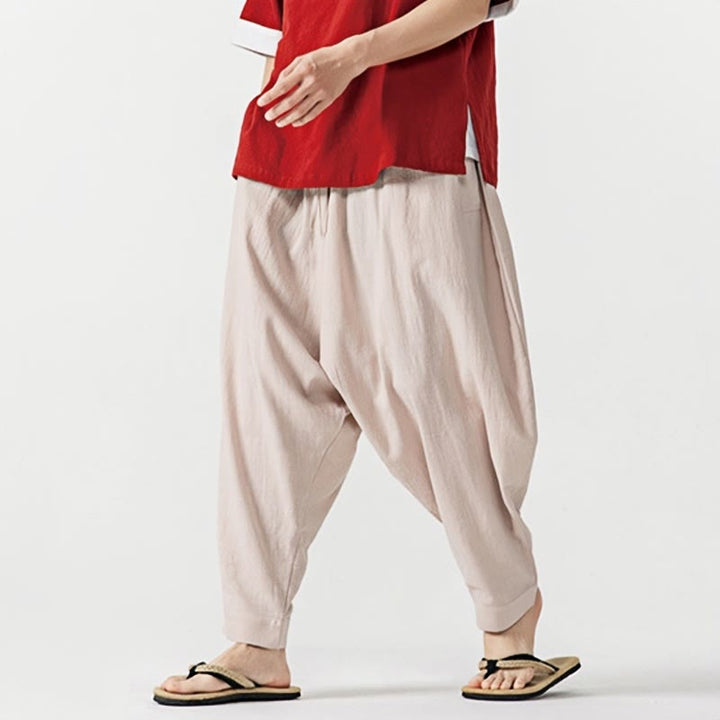 Buddha Stones Solid Color Drawstring Men's Harem Pants With PocketsAnkle-Length (9 Length) - image 21