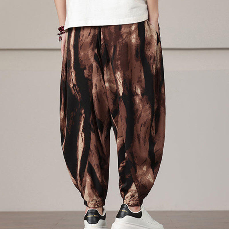 Buddha Stones Stripe Pattern Drawstring Men's Harem Pants With Pockets - image 11