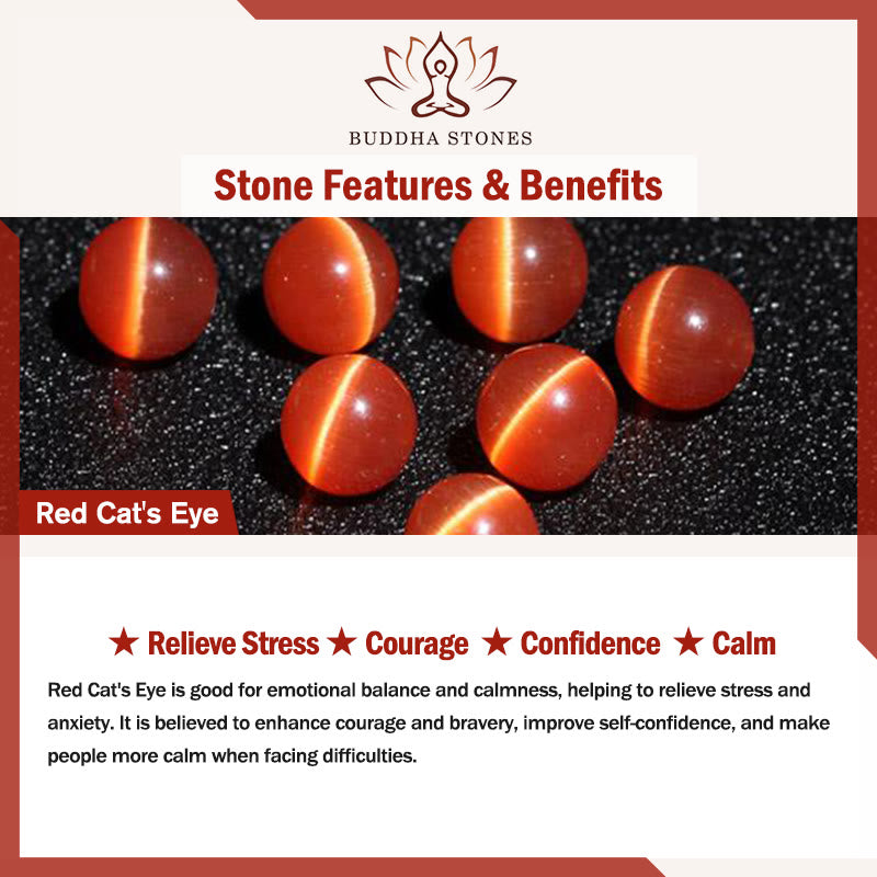 Buddha Stones Cat's Eye Round Ball Confidence Necklace Pendant - image 12