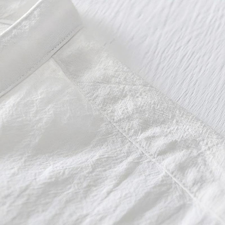 Buddha Stones Frog-button Mandarin Collar Embroidery Cotton Linen Short Sleeve Men's Shirt - image 15