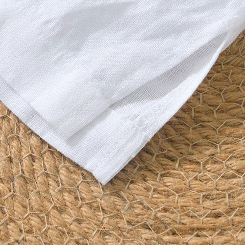 Buddha Stones Casual Plain V-neck Short Sleeve Linen Men's Shirt - image 25