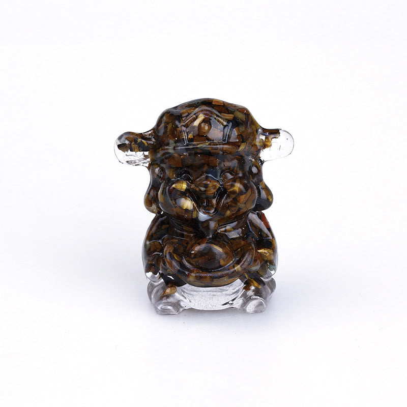 Buddha Stones God of Wealth Amethyst Crystal Resin Energy Fortune Home Decoration - Tiger Eye 5.6*4.7*3.5cm - image 14