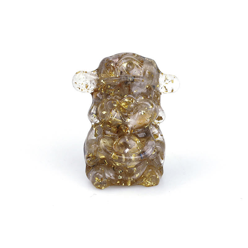 Buddha Stones God of Wealth Amethyst Crystal Resin Energy Fortune Home Decoration - Rutilated Quartz 5.6*4.7*3.5cm - image 20