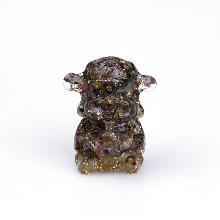Buddha Stones God of Wealth Amethyst Crystal Resin Energy Fortune Home Decoration - Tourmaline 5.6*4.7*3.5cm - image 12