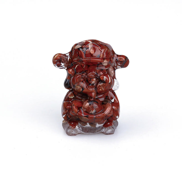Buddha Stones God of Wealth Amethyst Crystal Resin Energy Fortune Home Decoration - Red Jasper 5.6*4.7*3.5cm - image 26