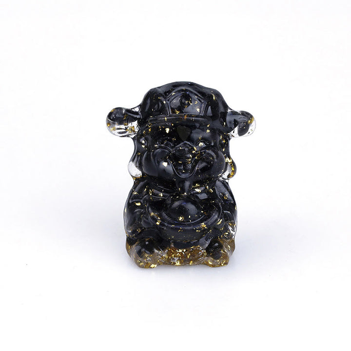 Buddha Stones God of Wealth Amethyst Crystal Resin Energy Fortune Home Decoration - Black Obsidian 5.6*4.7*3.5cm - image 16