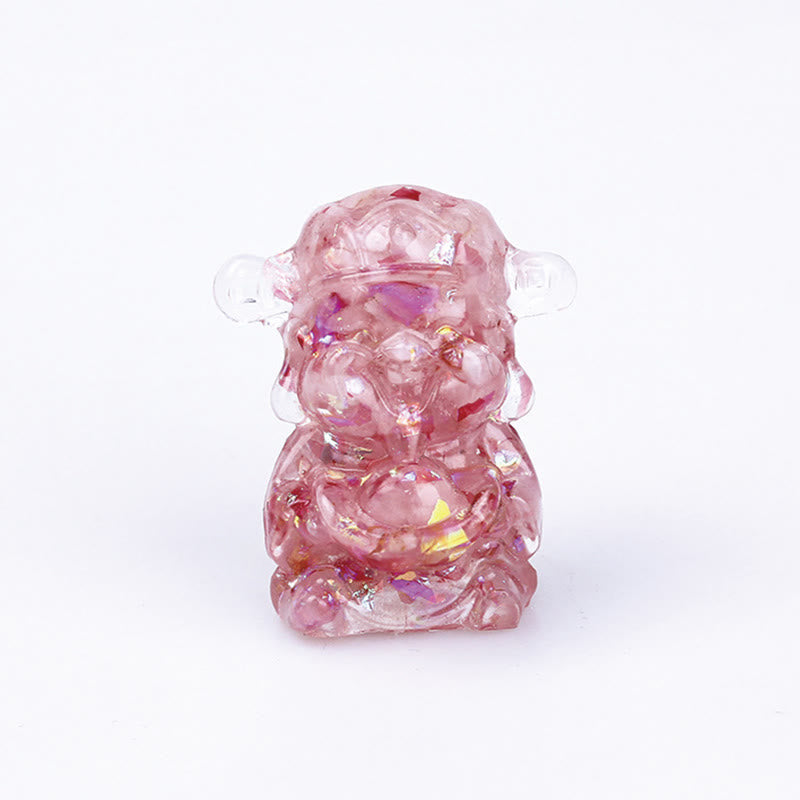 Buddha Stones God of Wealth Amethyst Crystal Resin Energy Fortune Home Decoration - Pink Crystal 5.6*4.7*3.5cm - image 5