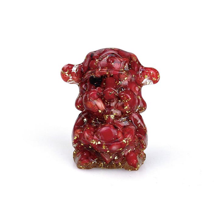 Buddha Stones God of Wealth Amethyst Crystal Resin Energy Fortune Home Decoration - Red Coral 5.6*4.7*3.5cm - image 33