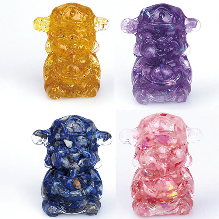 Buddha Stones God of Wealth Amethyst Crystal Resin Energy Fortune Home Decoration - image 3