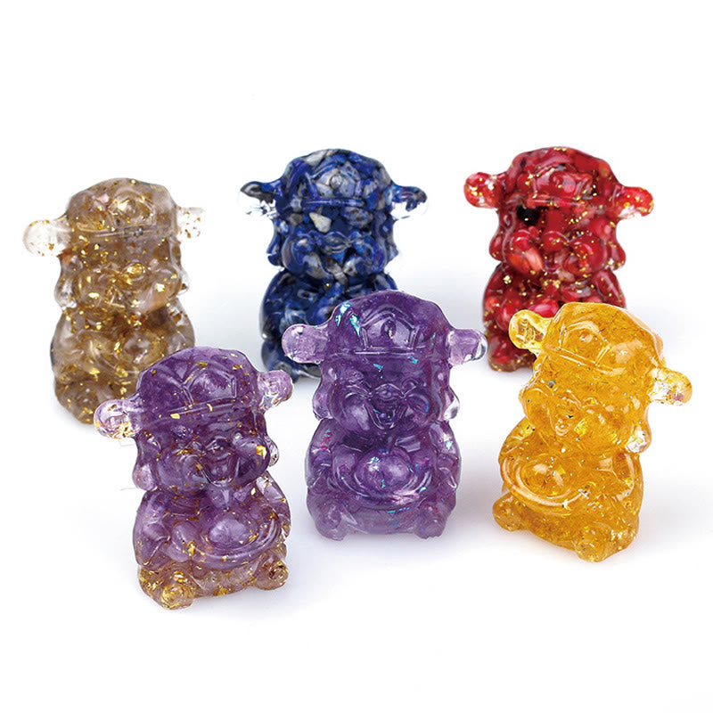 Buddha Stones God of Wealth Amethyst Crystal Resin Energy Fortune Home Decoration - image 0