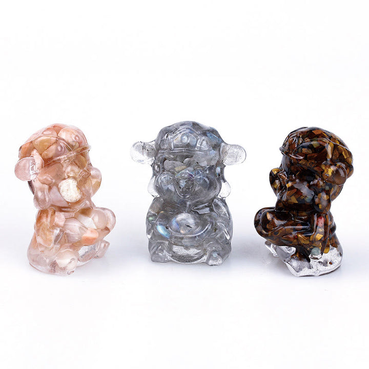 Buddha Stones God of Wealth Amethyst Crystal Resin Energy Fortune Home Decoration - image 24