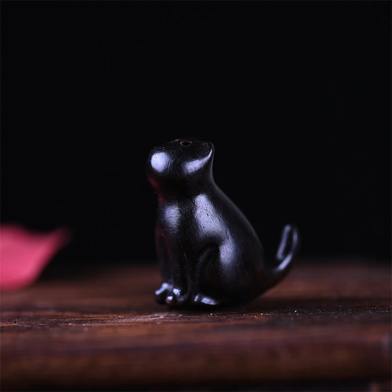 Buddha Stones Small Leaf Red Sandalwood Ebony Wood Sandalwood Green Sandalwood Lucky Mini Cat Deer Sooth Phone Hanging Decoration - image 19