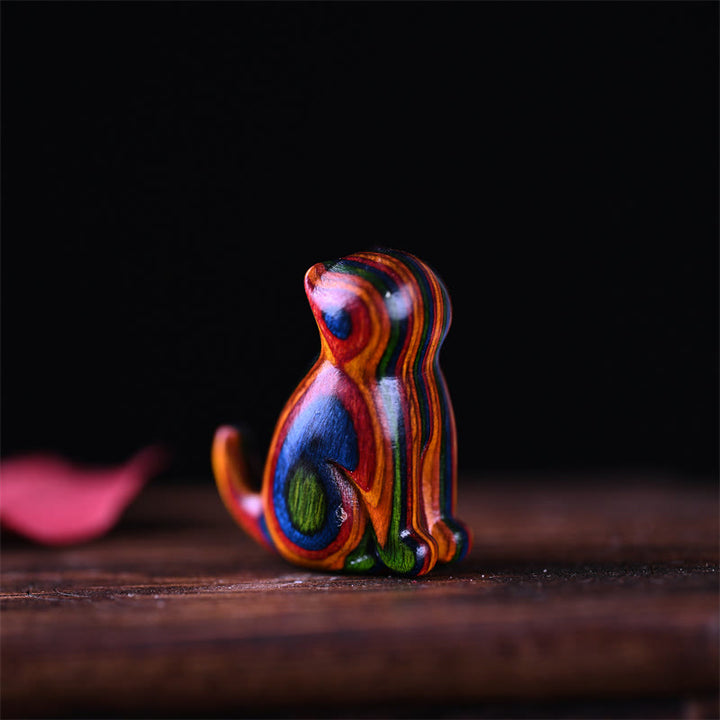 Buddha Stones Small Leaf Red Sandalwood Ebony Wood Sandalwood Green Sandalwood Lucky Mini Cat Deer Sooth Phone Hanging Decoration - image 2