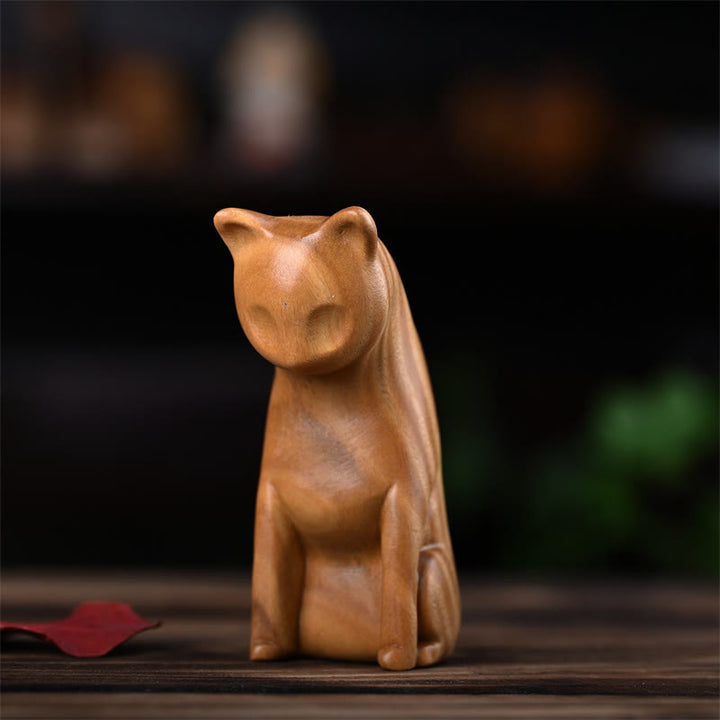 Buddha Stones Small Cat Mouse Green Sandalwood African Red Rosewood Peace Home Decoration - image 10