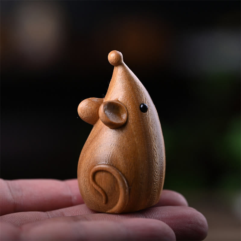 Buddha Stones Small Cat Mouse Green Sandalwood African Red Rosewood Peace Home Decoration - image 18