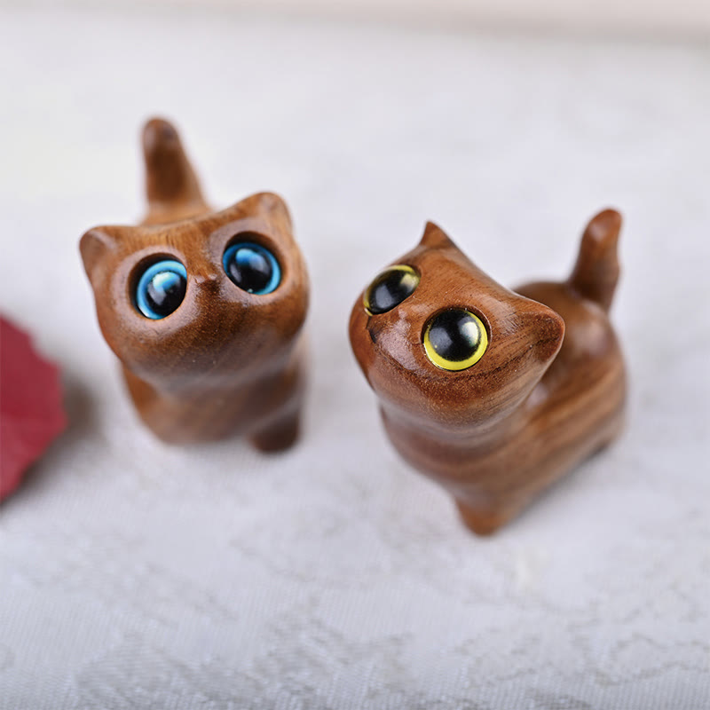 Buddha Stones Green Sandalwood Ebony Wood Sandalwood Small Leaf Red Sandalwood Mini Lucky Cat Peace Decoration - image 27