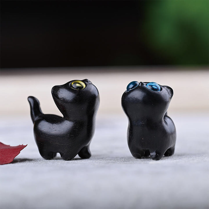 Buddha Stones Green Sandalwood Ebony Wood Sandalwood Small Leaf Red Sandalwood Mini Lucky Cat Peace Decoration - image 35