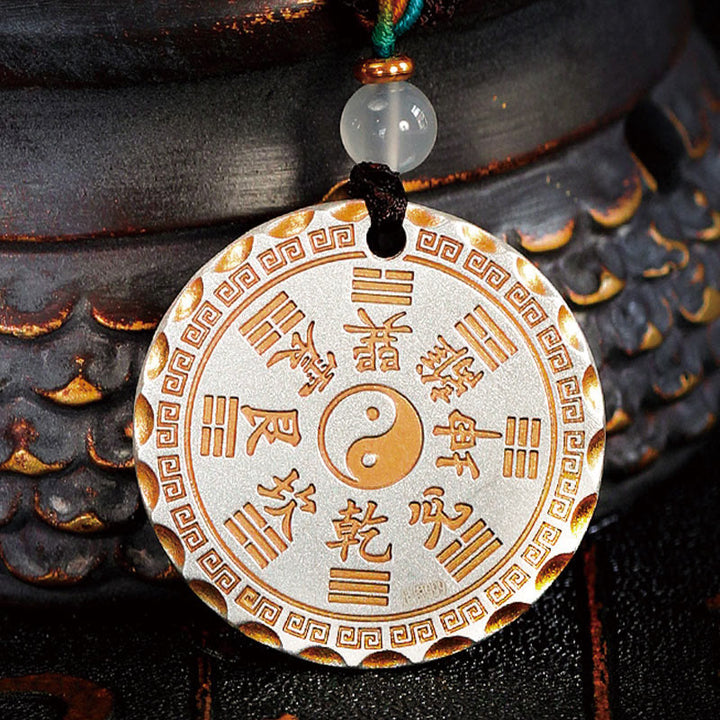 Buddha Stones Mountain Ghosts Spend Money Yin Yang Bagua Design Copper Harmony Necklace Pendant - image 9