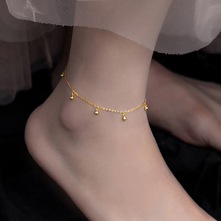 Buddha Stones 925 Sterling Silver Small Beads Charm Blessing Anklet - image 3