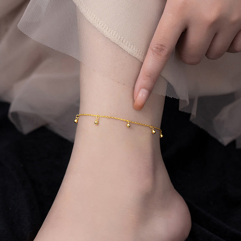 Buddha Stones 925 Sterling Silver Small Beads Charm Blessing Anklet - image 4