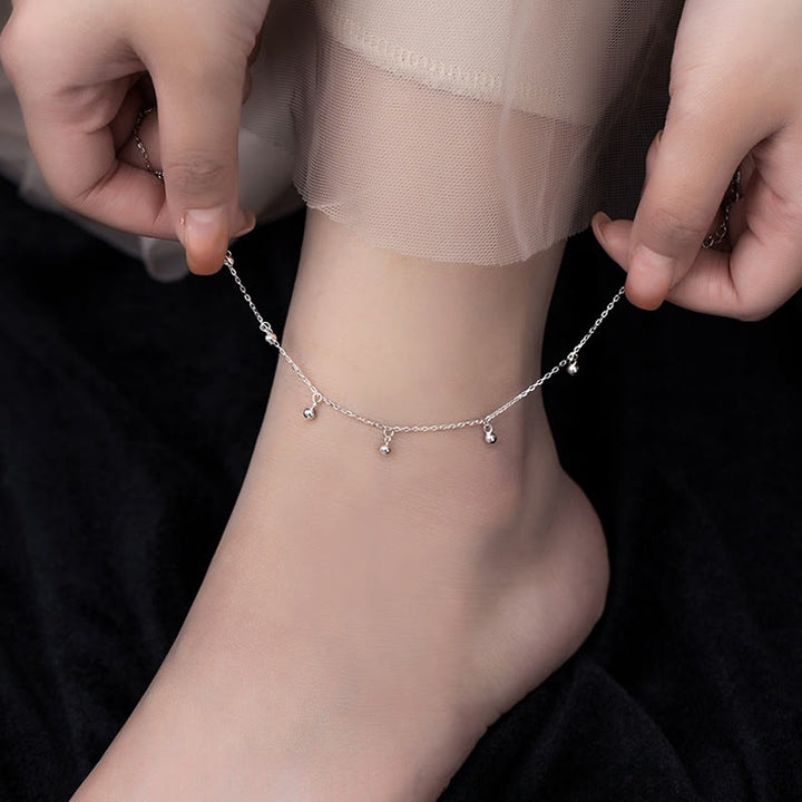 Buddha Stones 925 Sterling Silver Small Beads Charm Blessing Anklet - image 7