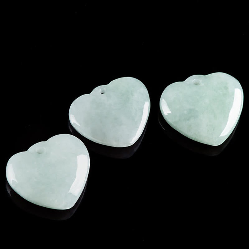 Buddha Stones Jade Heart Prosperity Necklace Pendant - image 8