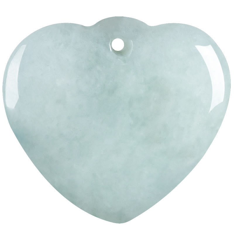 Buddha Stones Jade Heart Prosperity Necklace Pendant - image 9