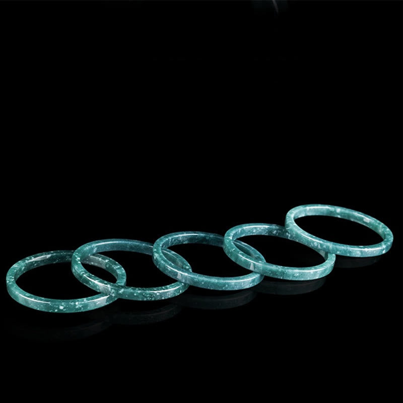 Buddha Stones Natural Jade Abundance Thin Bracelet Bangle - image 2
