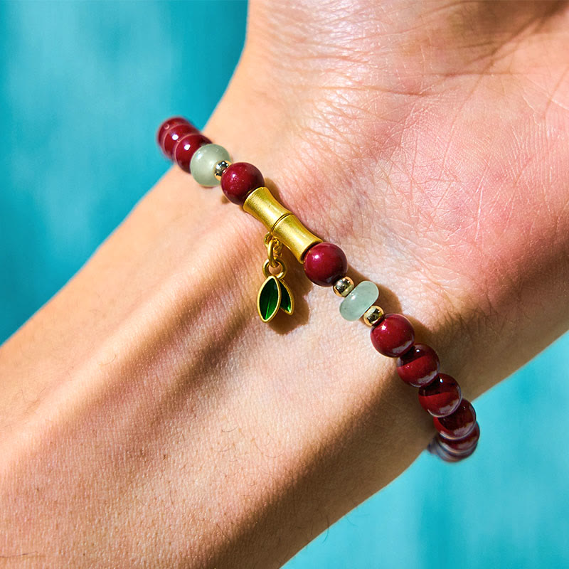 Buddha Stones Cinnabar Bamboo Concentration Bracelet - image 4