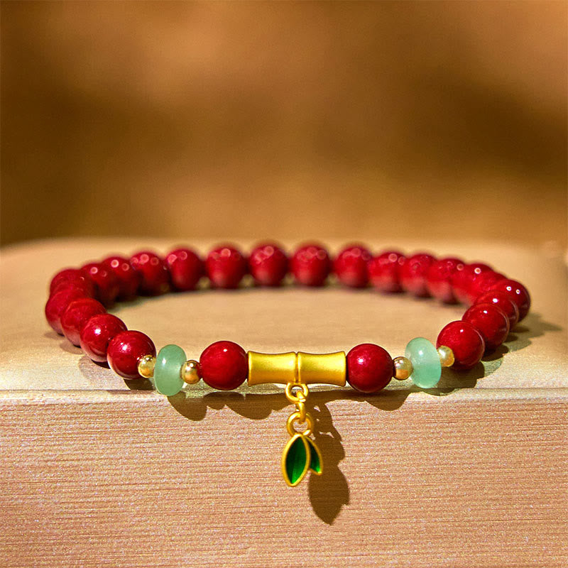 Buddha Stones Cinnabar Bamboo Concentration Bracelet - image 2